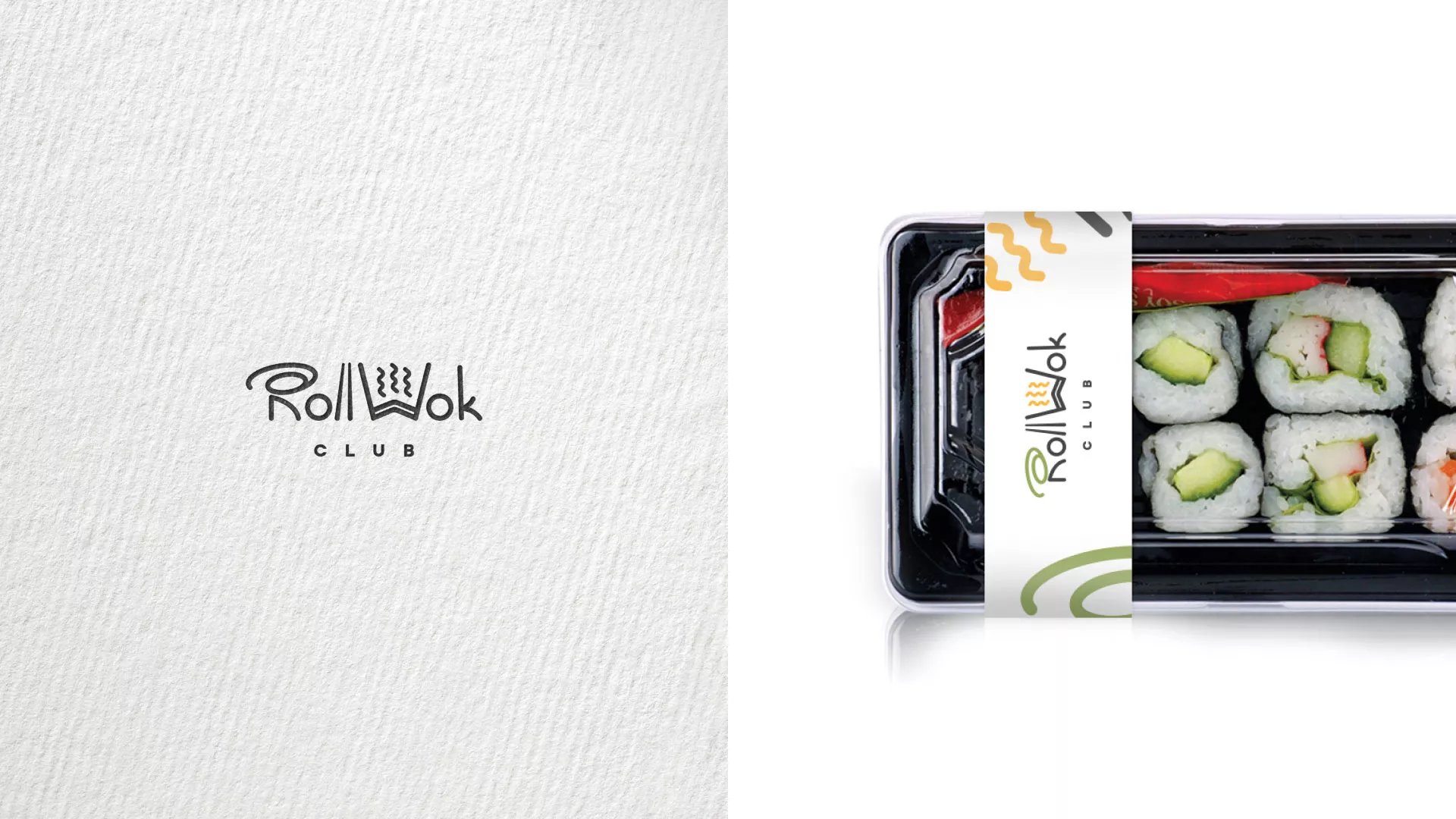 Разработка наклеек для суши-бара «Roll Wok Club» в Лосино-Петровске